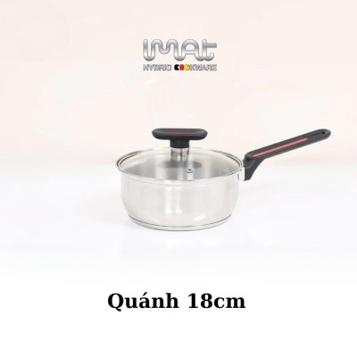iMAT chính hãng: bộ 5 nồi chảo inox không chống dính gồm quánh 18| nồi 20| nồi 24| chảo chiên 24| Chảo xào 24cm