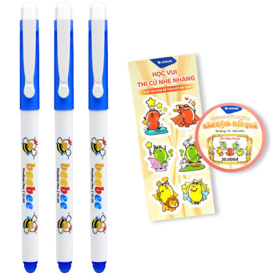 Vỉ 3 Bút Lông Kim 0.3 mm - Thiên Long FL-04/LUCK - Mực Xanh - Quét QR Xem Khuyến Mãi (Mẫu Bao Bì Giao Ngẫu Nhiên)