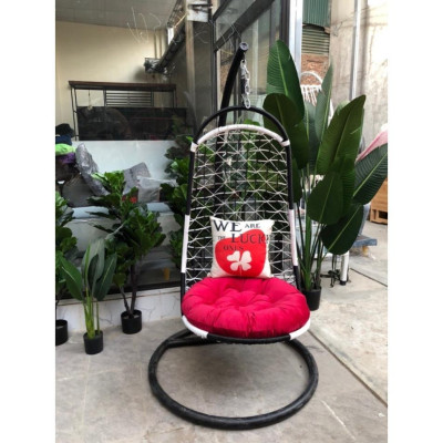 Hàng Siêu Cấp Xích đu đan, ghế lười, nôi treo thư giãn đọc sách sân vườn mây nhựa, dáng hình thìa  - Giá Tại Xưởng