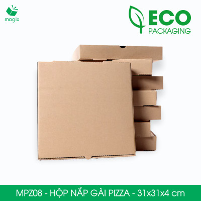 MPZ08 - 31x31x4 cm - 20 Hộp nắp gài pizza đa dụng - Hộp nắp gập, hộp carton gói hàng, hộp quà