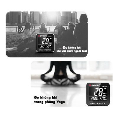 Máy Đo Chất Lượng Không Khí PM2.5, Nhiệt Độ, Độ Ẩm SNDWAY SW-825 - Hàng Nhập Khẩu