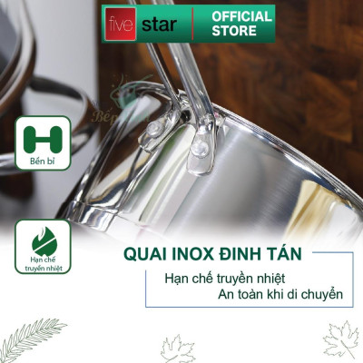 Bộ nồi chảo chống dính cao cấp Fivestar Plus 6 món nắp kính , dùng được mọi bếp , tặng 1 vá canh