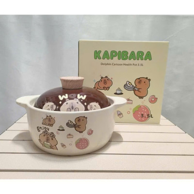 Nồi Gốm Đất Sứ Tráng Men Kho Cá, Nấu Cháo, Nấu Mỳ Họa Sĩ Hoạt Hình – Dung Tích 3.5L, Sử Dụng Tất Cả Các Loại Bếp - HÀNG CHÍNH HÃNG MINIIN