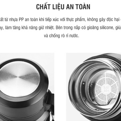 Bình Giữ Nhiệt Bằng Thép Không Gỉ Lock&Lock Vacuum Bottle LHC6180SLV (800ML)