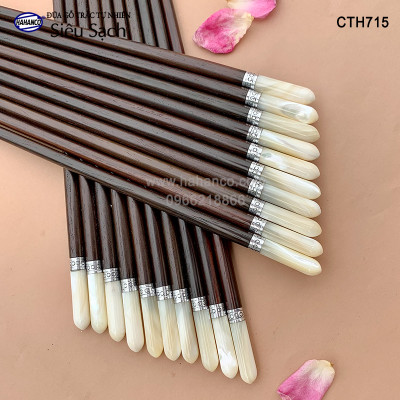 Đũa Trắc đầu ốc biển đai Bạc Super VIP - đủ mẫu (10 đôi/Hộp) dành cho nhà giàu - Sang trọng - Đẳng cấp