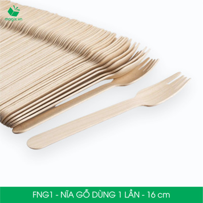 FNG1 - Combo 200 Nĩa gỗ dài 16 cm dùng 1 lần - Dĩa gỗ dài dùng 1 lần tiện lợi thân thiện môi trường