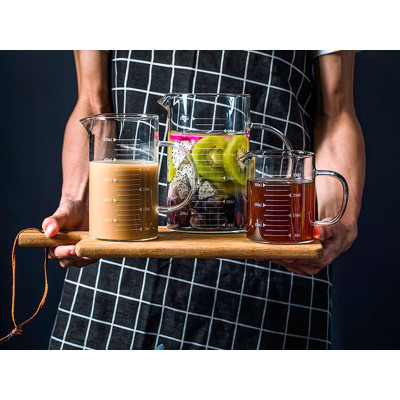 Cốc Thủy Tinh Có Vạch Chia Định Lượng 350ml, 500ml, 1000ml