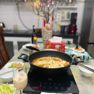 Chảo phủ kim cương DIAMANTE sâu lòng 28cm KUCHEN - Hàng Chính Hãng