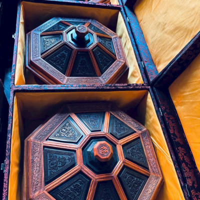 Hộp đựng bánh kẹo đa năng bằng gỗ trắc đỏ đen 30x15cm 