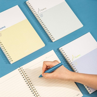 Sổ tay ghi chép A5 gáy xoắn 60 trang Deli - Kẻ ngang - Màu ngẫu nhiên - LA560-01