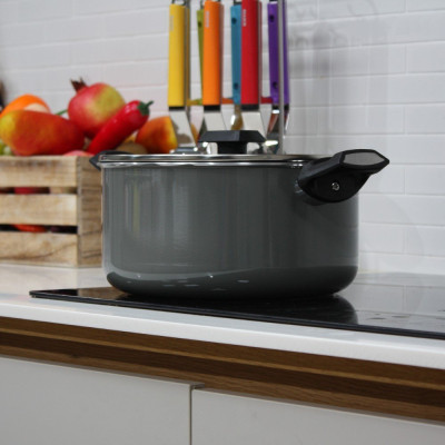 Tặng cặp nhất nồi silicon- Bộ nồi Easy Kimscook đáy từ chống dính vân đá cao cấp Hàn Quốc, dùng được tất cả các loại bếp / Induction 