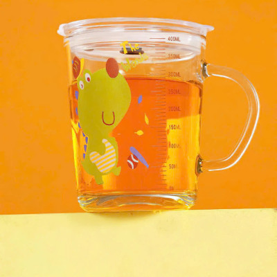 Cốc chia vạch thủy tinh 400ml tiện lợi cho các mẹ căn chỉnh mực nước và sữa hàng ngày 