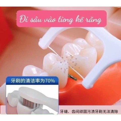 Phụ kiện nhà bếp phòng ăn - Combo  hộp 50 cây tăm chỉ nha khoa ,an toàn dễ sử dụng