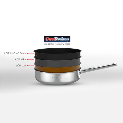 Chảo Inox 2 lớp cao cấp đáy liền Trimax XS EL 3753 size 26cm