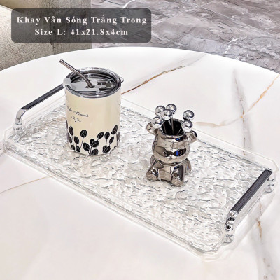 Khay Nhựa Có Tay Nắm Dạng Vân Gợng Sóng Mẫu Mới