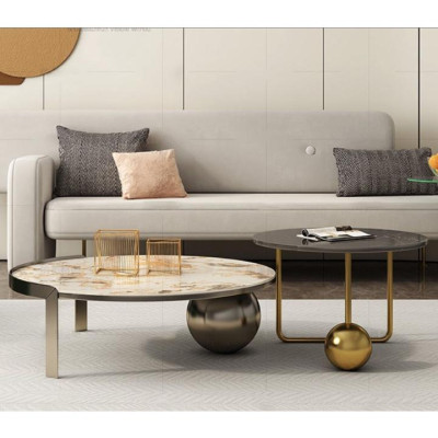 Bộ Bàn Trà Tròn Mặt Đá Nhập Khẩu HHP-BSF 049-09 Cao Cấp