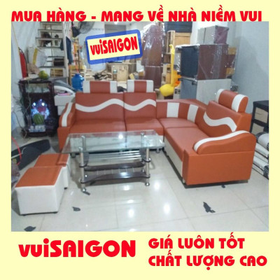 Ghế Sopha nệm mút góc L tặng 1 bàn và 2 ghế đôn, bền đẹp hiện đại , phù hợp mọi gia đình, giá tại xưởng