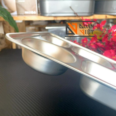 KHAY CƠM PHẦN 5 NGĂN, KHAY ĂN DẶM - Inox SUS 304 C.Lượng - Không gỉ sét, ATSK. Dày, đẹp, không bám lạ. Chuyên phục vụ Sp