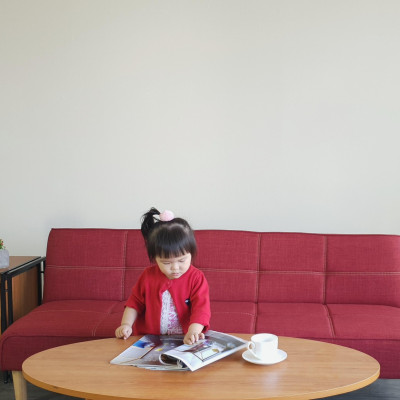 Sofa bed 3 trong 1 Juno sofa chân gỗ màu đỏ