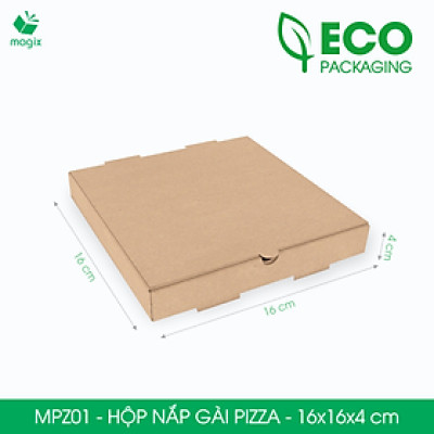 MPZ01 - 16x16x4 cm - 60 Hộp nắp gài pizza đa dụng - Hộp nắp gập, hộp carton gói hàng, hộp quà