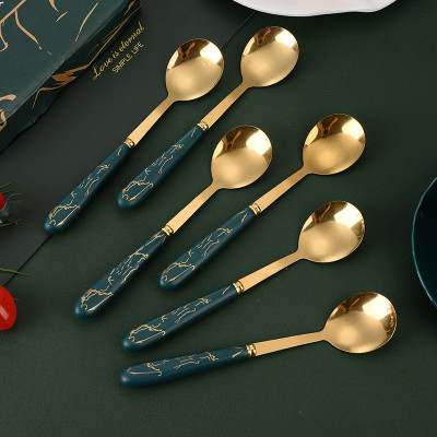 Combo hộp 5 muỗng vân đá inox sang trọng , kiểu dáng Tây Âu , muỗng ăn decor , thiết kế tinh tế hiện đại , phù hợp dùng trong mọi hoàn cảnh trang trí bàn ăn rất đẹp và sang