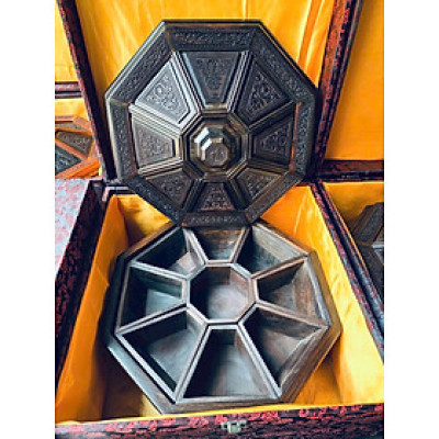 Hộp đựng bánh kẹo đa năng bằng gỗ trắc đỏ đen 30x15cm 