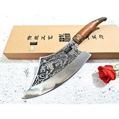 DAO BẾP - DAO THÁI CHẶT HOA VĂN HỔ DT150 ĐỘC 6996 topcomshop vn