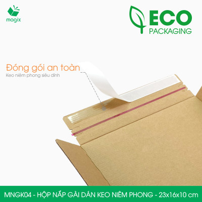 MNGK04 - 23x16x10cm - COMBO 100 HỘP CARTON NẮP GÀI HÔNG CÓ KEO NIÊM PHONG - THÙNG HỘP CARTON ĐÓNG HÀNG