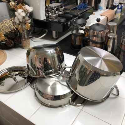 Bộ 3 Nồi Inox 304 Đáy 3 Lớp Hiệu Berndorf Sandrik