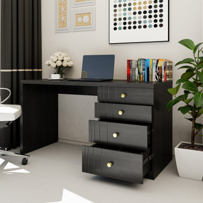 [Happy Home Furniture] JOVIE, Bàn làm việc 4 ngăn kéo, 140cm x 59cm x 75cm ( DxRxC), BAN_083