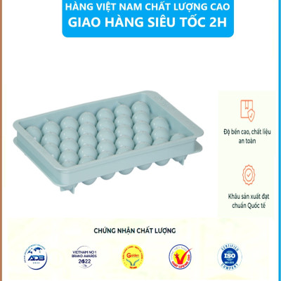 Combo 2 Khay Đá Tròn 33 Viên Tròn Nhựa Việt Nhật Làm Khuôn Rau Câu, Thạch Trái Cây, Khay Đá Viên Tròn Ngộ Nghĩnh - Hàng Việt Nam ( Tặng kèm 5 khăn lau tay pakasa)