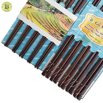 10 Đôi Đũa Gỗ Đen Cẩn Dây Đàn - Đồ Gỗ Nhà Bếp Thương Hiệu Trường Sơn