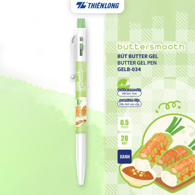 [BST] Bút gel B - Buttersmooth Gel Thiên Long - Premium Tip viết êm, trơn - Mực Xanh