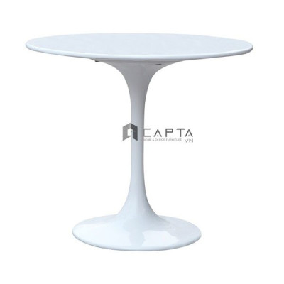 Bộ bàn tiếp khách văn phòng tròn 60 và 3 ghế thân nhựa có nệm ngồi bọc vải hiện đại SL TULIP-06C / CC1553 ở HCM