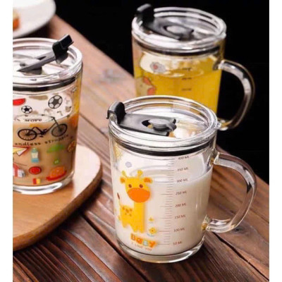 Cốc chia vạch thủy tinh 400ml tiện lợi cho các mẹ căn chỉnh mực nước và sữa hàng ngày 