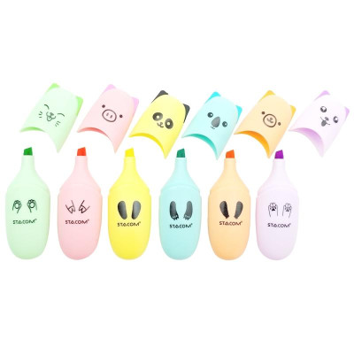 Vỉ 6 Bút Dạ Quang Pastel Mini - Stacom VHL001