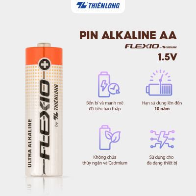 Vỉ 4 Pin Alkaline AAA Thiên Long Flexio