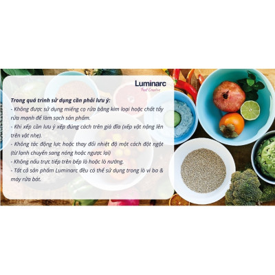 Tô Thủy Tinh Luminarc Diwali Harena 20cm đựng thức ăn, kháng vỡ, cường lực - Bộ 3 cái - N5416