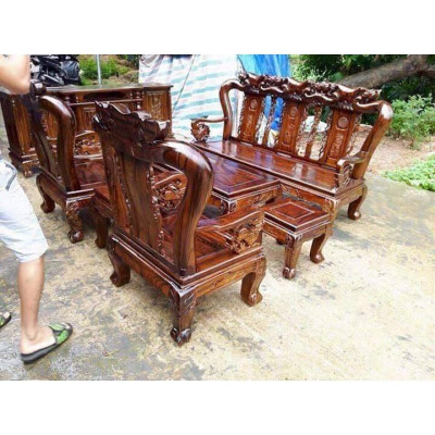Bàn ghế Minh Quốc Đào gỗ tràm phun giả mun
