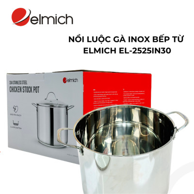 Nồi luộc gà 5 đáy Inox 304 Elmich EL-2525IN30 size 30cm cao 24cm dung tích 16L, bảo hành 24 tháng
