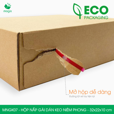 MNGK07 - 32x22x10cm - COMBO 60 HỘP CARTON NẮP GÀI HÔNG CÓ KEO NIÊM PHONG - THÙNG HỘP CARTON ĐÓNG HÀNG