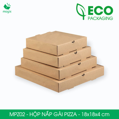 MPZ02 - 18x18x4 cm - 100 Hộp nắp gài pizza đa dụng - Hộp nắp gập, hộp carton gói hàng, hộp quà