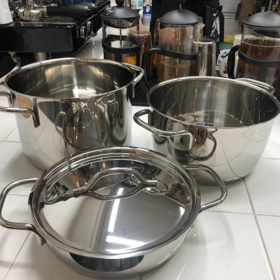 Bộ 3 Nồi Inox 304 Đáy 3 Lớp Hiệu Berndorf Sandrik