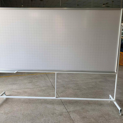 Bảng di động 1 mặt viết bút lông Poly - trắng kẻ ô ly Bavico 1,2x2,4m