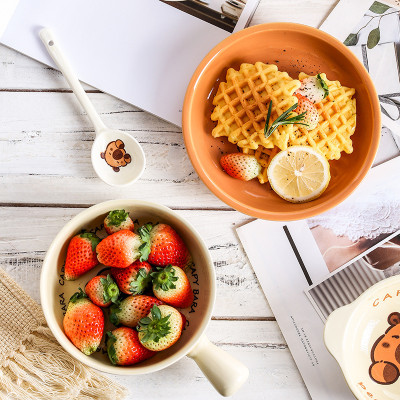 Bộ Bát Đĩa Thương Hiệu Gosu Gấu Capy bara Đáng Yêu Nước Men Sáng Đẹp Chất Lượng Cao