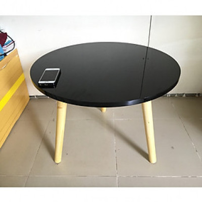 Bàn trà, bàn sofa tròn đen 60x45, bàn cafe phòng khách, bàn coffee, bàn gỗ cà phê