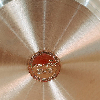 Bộ Nồi Xửng Hấp Inox 430 Bếp Từ 3 Đáy Nắp Kính Fivestar Tặng 5 Muỗng Ăn (28cm)