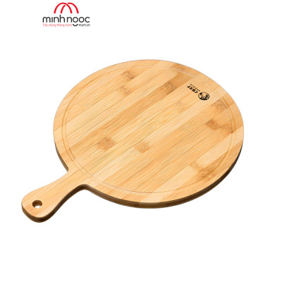 [Chính hãng] Thớt tre Chef Studio hình tròn có tay cầm 40x30x1.5cm, MSP-CB43. Cắt, thái rau củ, dùng decor, bày trí.