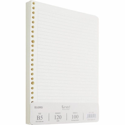 Ruột sổ còng kẻ ngang KLONG B5 120/76 - 100 tờ (200 trang); MS: 548