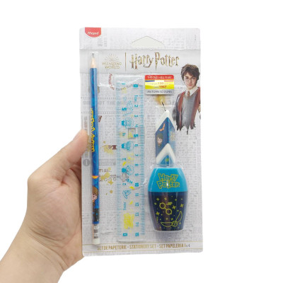 Bộ Dụng Cụ Học Tập 4 Món Harry Potter - Maped CB98187900 - Màu Xanh Dương